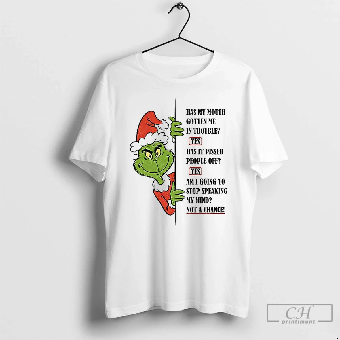 Grinch Santa Has My Mouth Gotten Me Trouble Yes Has Pissed People T-Shirts, Hoodie, Sweatshirt - T-Shirt, Sweatshirt, Hoodie