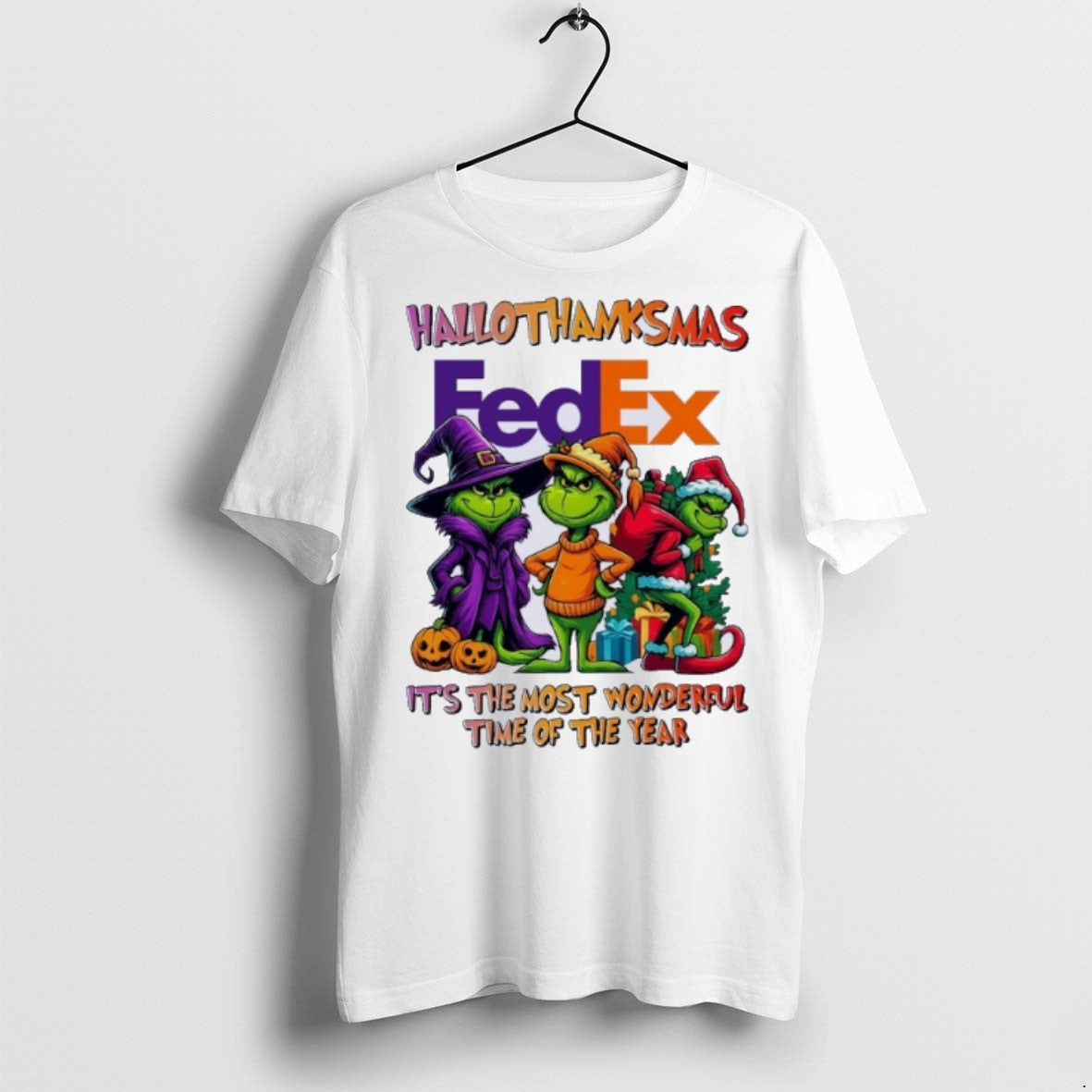 Grinch X Fedex Hallothanksmas Most Time Year T-Shirts, Hoodie, Sweatshirt - T-Shirt, Sweatshirt, Hoodie