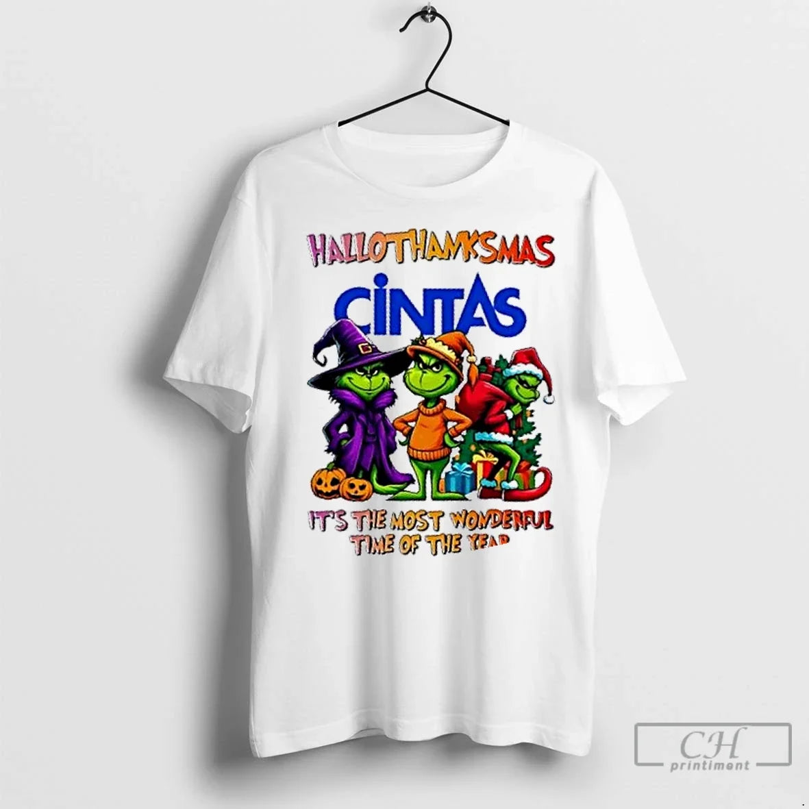 Grinch X Cintas Most Time Year Happy Hallothanksmas T-Shirts, Hoodie, Sweatshirt - T-Shirt, Sweatshirt, Hoodie