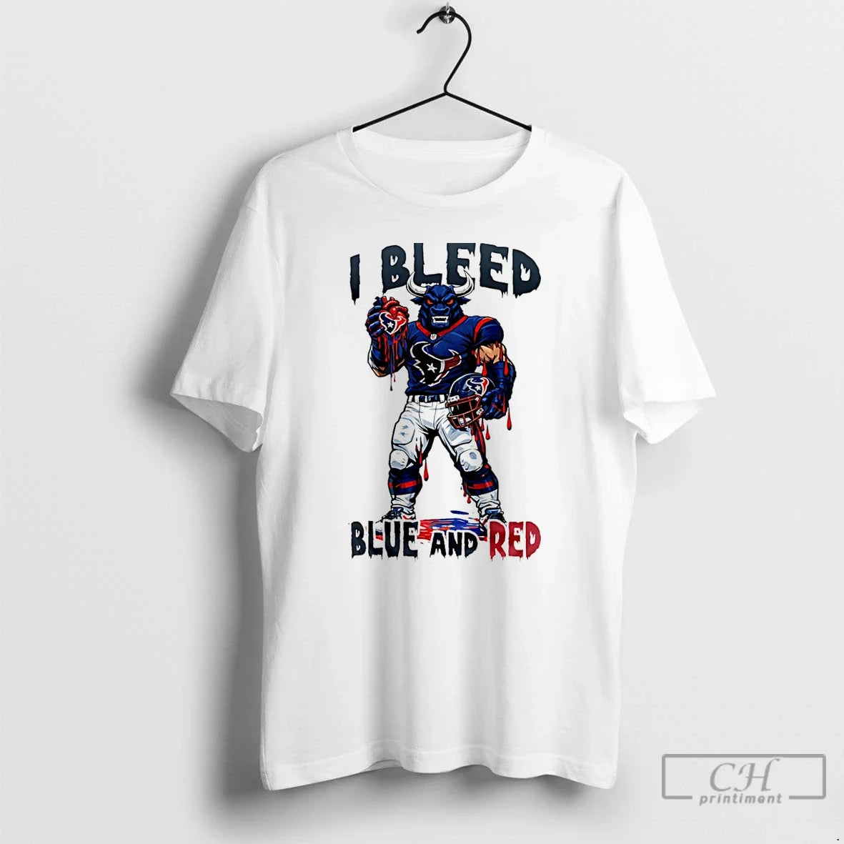 Houston Texans Built Loyalty I Bleed Blue Red T-Shirts, Hoodie, Sweatshirt - T-Shirt, Sweatshirt, Hoodie