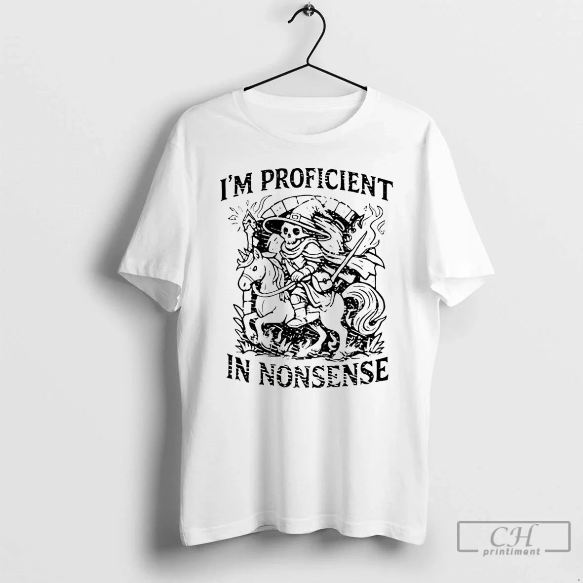 Im Proficient Nonsense Skeleton Wizard Dungeons Dragons T-Shirts, Hoodie, Sweatshirt - T-Shirt, Sweatshirt, Hoodie