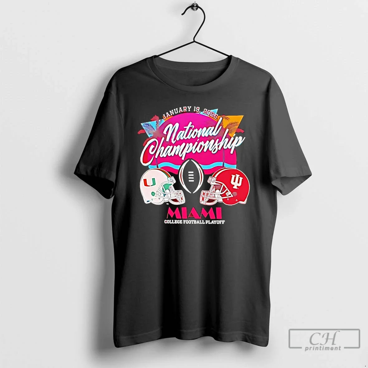 Indiana Vs Miami 2026 Cfp National Championship Bound Sunset Helmets T-Shirts, Hoodie, Sweatshirt - T-Shirt, Sweatshirt, Hoodie