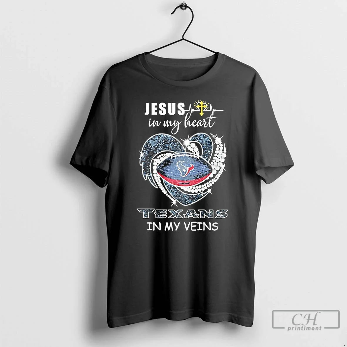Jesus My Heart Houston Texans My Veins Logo Team T-Shirts, Hoodie, Sweatshirt - T-Shirt, Sweatshirt, Hoodie