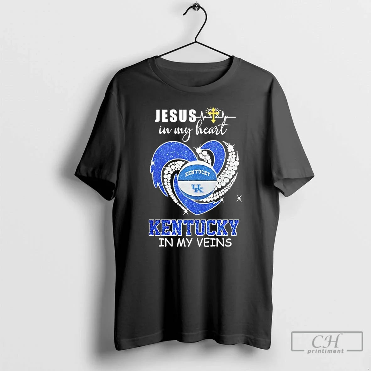 Jesus My Heart Kentucky Wildcats My Veins Diamond Heart T-Shirts, Hoodie, Sweatshirt - T-Shirt, Sweatshirt, Hoodie