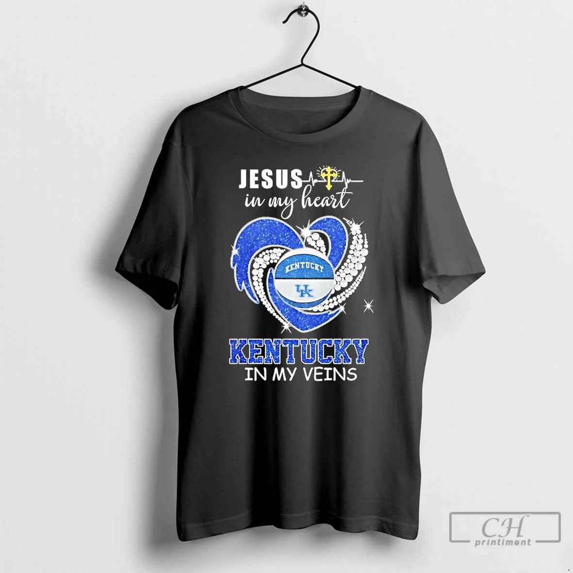 Jesus My Heart Kentucky Wildcats My Veins Logo Team T-Shirts, Hoodie, Sweatshirt - T-Shirt, Sweatshirt, Hoodie