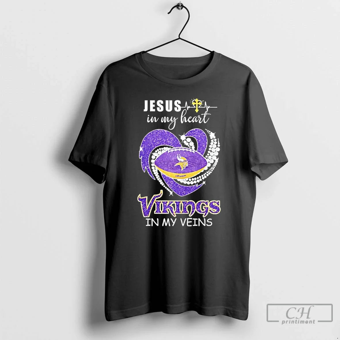 Jesus My Heart Minnesota Vikings My Veins Diamond Heart T-Shirts, Hoodie, Sweatshirt - T-Shirt, Sweatshirt, Hoodie