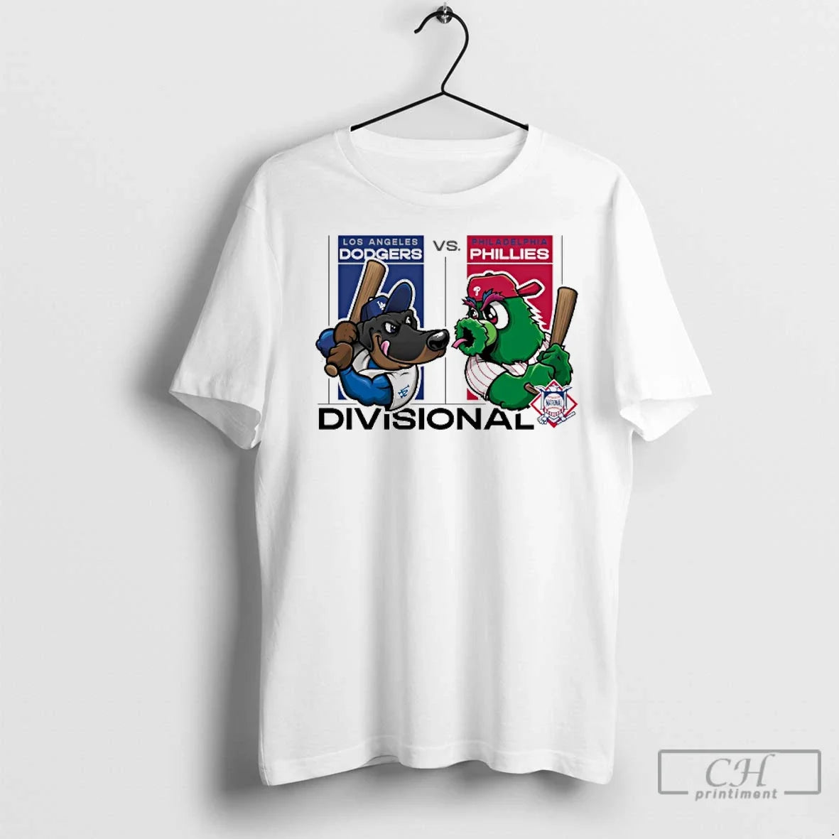 Los Angeles Dodgers Vs Philadelphia Phillies 2025 Mlb National League Divisional Round Mascots T-Shirts, Hoodie, Sweatshirt - T-Shirt, Sweatshirt, Hoodie