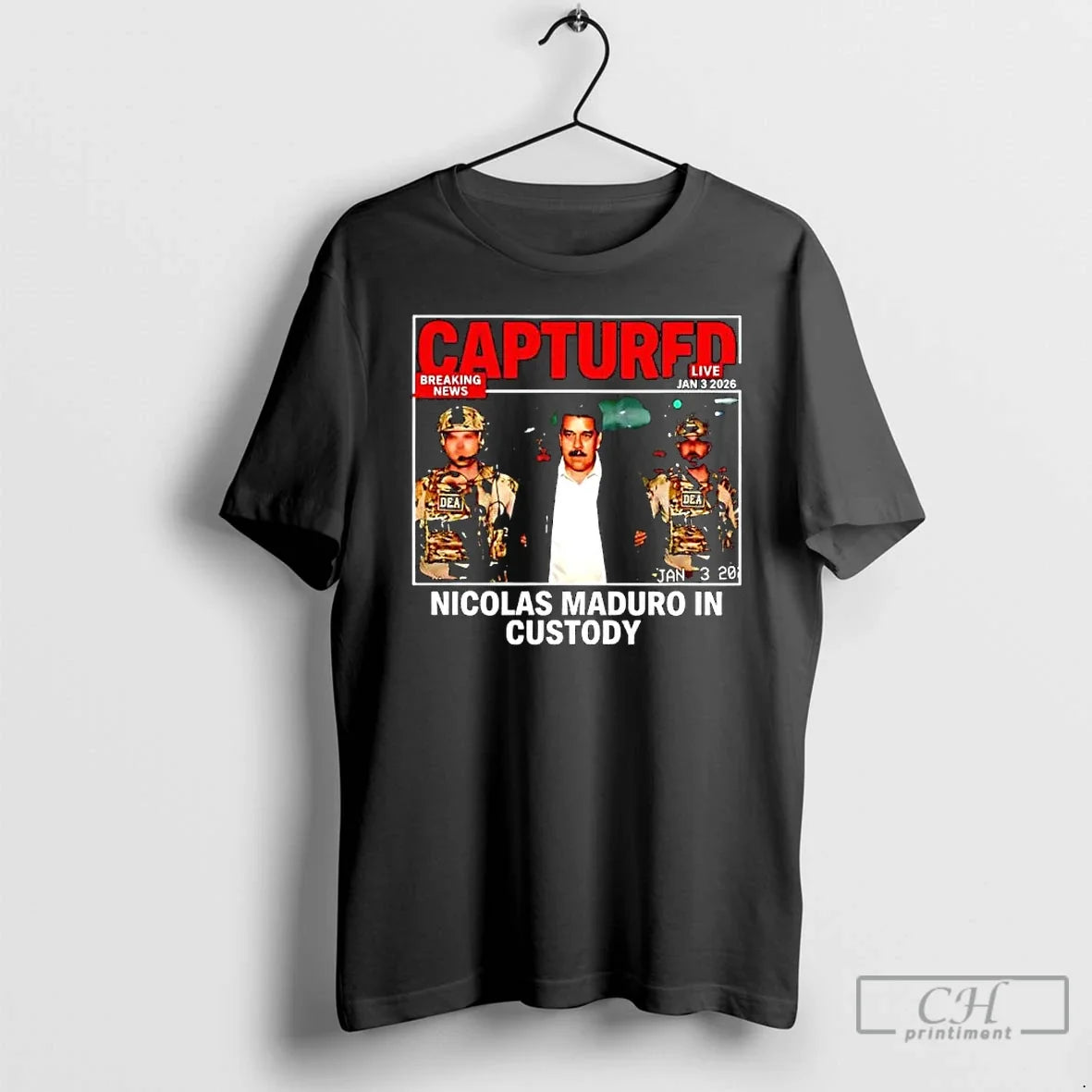 Maduro Captured Breaking News Jan 3 2026 Nicolas Maduro Custody T-Shirts, Hoodie, Sweatshirt - T-Shirt, Sweatshirt, Hoodie