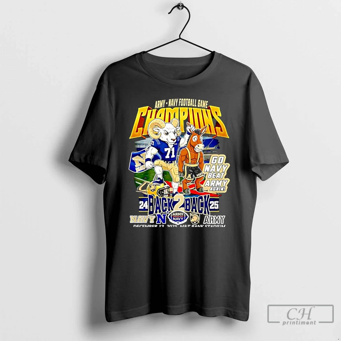 Navy Midshipmen 2025 Army Navy Football Game Champions Go Navy Beat Army Again Mascot T-Shirts, Hoodie, Sweatshirt - T-Shirt, Sweatshirt, Hoodie