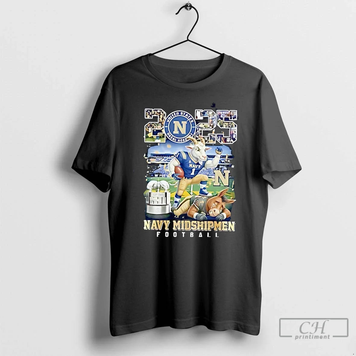 Navy Midshipmen 2025 Commander Chiefs Trophy Champions Mascot T-Shirts, Hoodie, Sweatshirt - T-Shirt, Sweatshirt, Hoodie