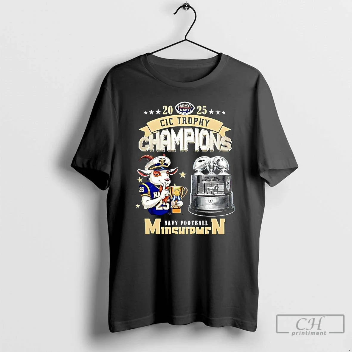 Navy Midshipmen Football 2025 Cic Trophy Champions Mascot T-Shirts, Hoodie, Sweatshirt - T-Shirt, Sweatshirt, Hoodie