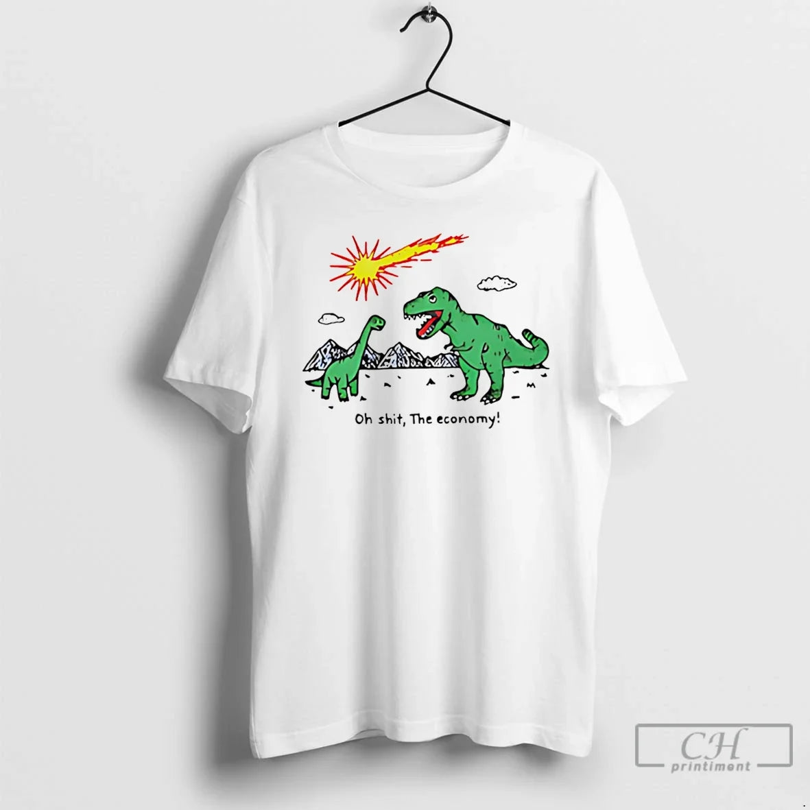 Oh Shit Economy Extinct Dinosaurs Meme T-Shirts, Hoodie, Sweatshirt - T-Shirt, Sweatshirt, Hoodie