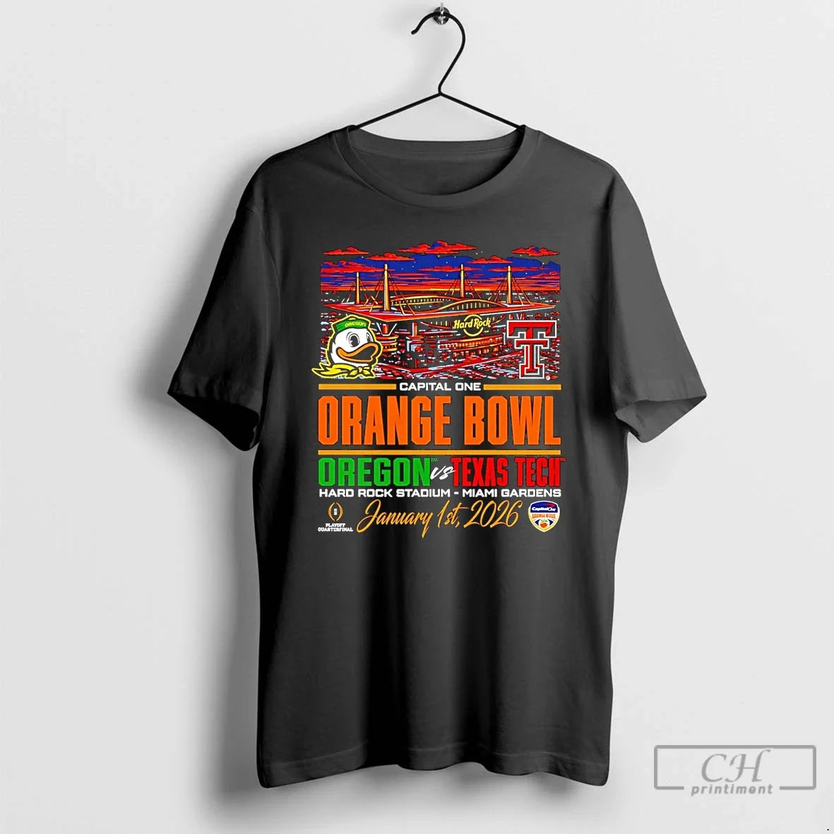 Oregon Vs Texas Tech Cfp 26 Orange Bowl City Skyline T-Shirts, Hoodie, Sweatshirt - T-Shirt, Sweatshirt, Hoodie