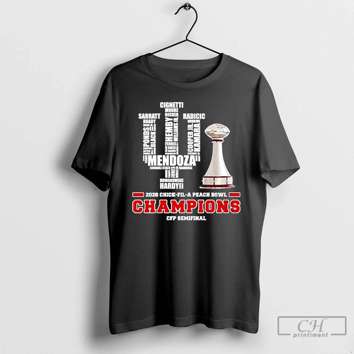 Peach Bowl Champions 2026 Indiana Football Trophy T-Shirts, Hoodie, Sweatshirt - T-Shirt, Sweatshirt, Hoodie