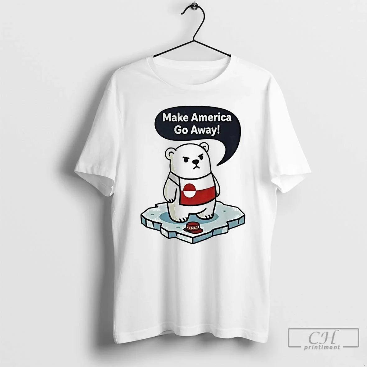 Polar Bear Chibi Make America Go Away Greenland Is Not Sale T-Shirts, Hoodie, Sweatshirt - T-Shirt, Sweatshirt, Hoodie