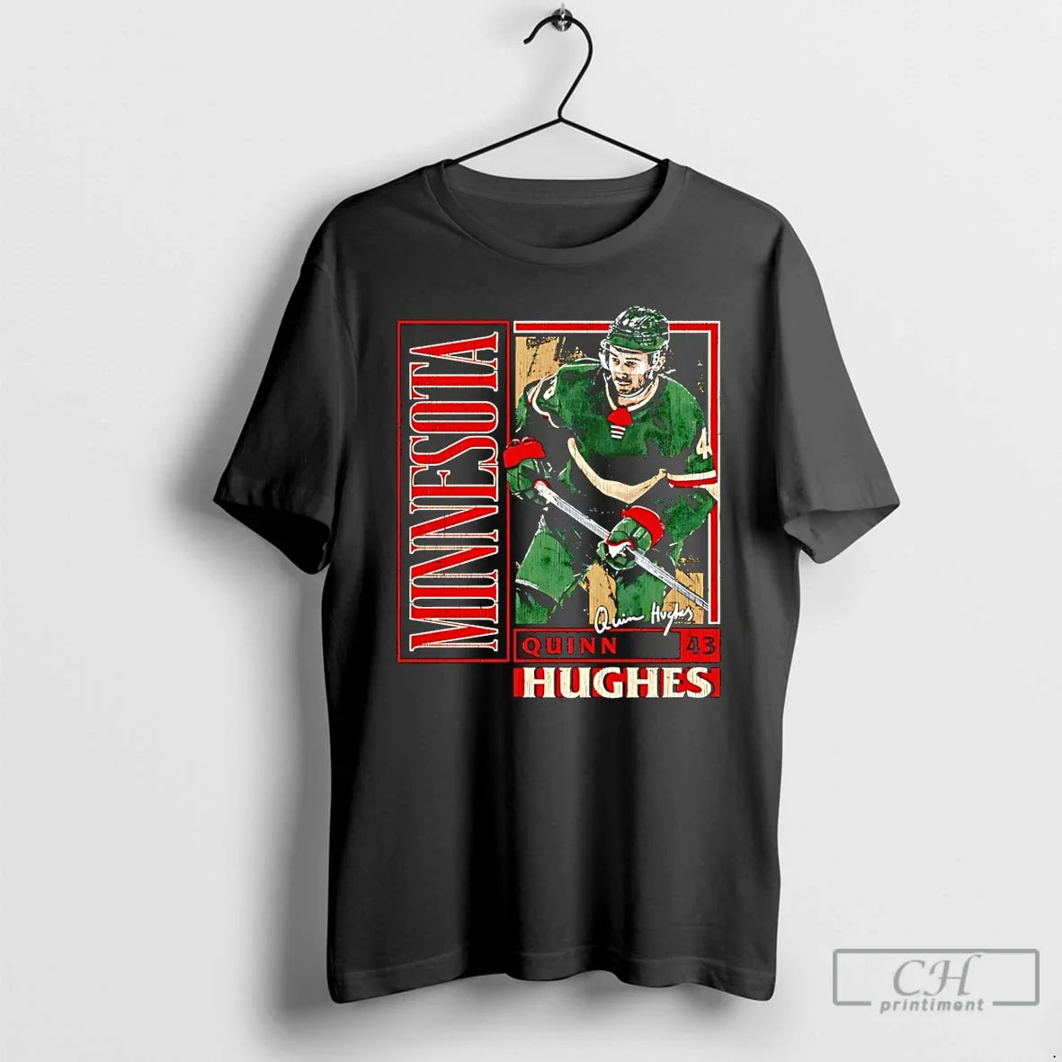 Quinn Hughes Minnesota Vintage Card Signature T-Shirts, Hoodie, Sweatshirt - T-Shirt, Sweatshirt, Hoodie