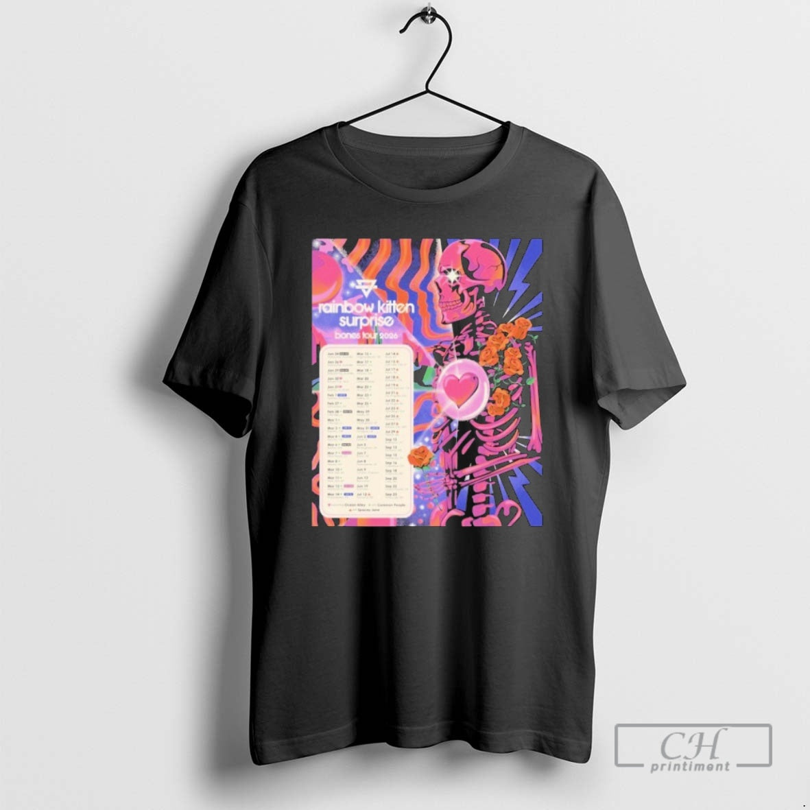 Rainbow Kitten Surprise Bones Tour 2026 Skeleton Heart Shirt T-Shirts, Hoodie, Sweatshirt - T-Shirt, Sweatshirt, Hoodie