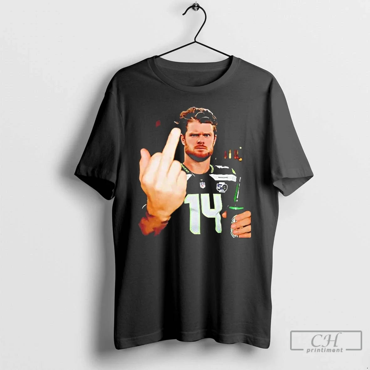 Sam Darnold Drinking Middle Finger 2026 T-Shirts, Hoodie, Sweatshirt - T-Shirt, Sweatshirt, Hoodie
