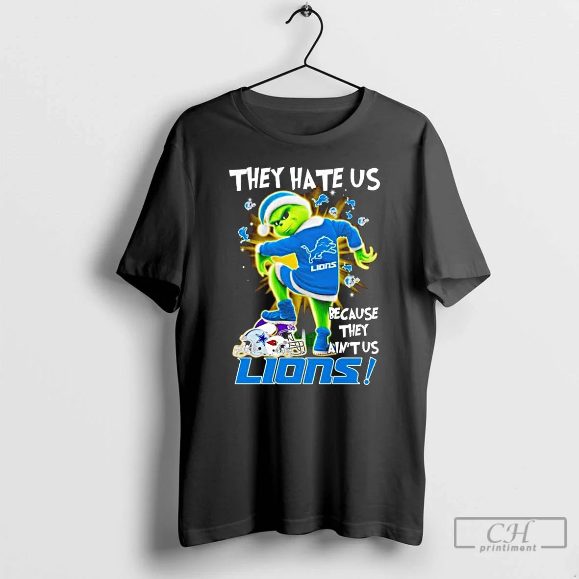 Santa Grinch They Hate Us Because They Aint Us Lions T-Shirts, Hoodie, Sweatshirt - T-Shirt, Sweatshirt, Hoodie