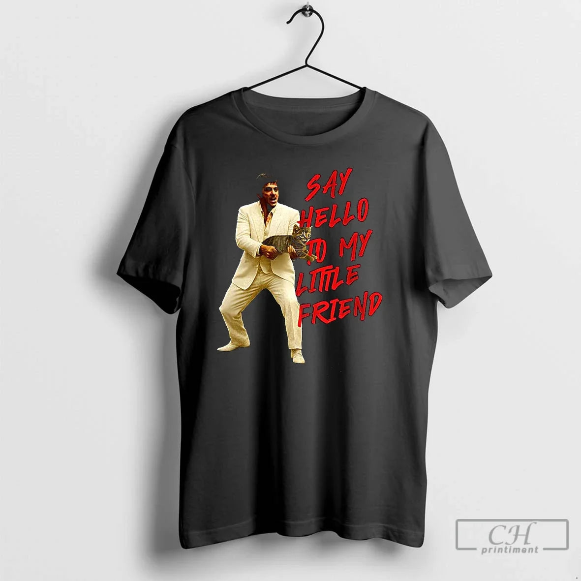 Scarface Say Hello My Little Friend Cat Meme T-Shirts, Hoodie, Sweatshirt - T-Shirt, Sweatshirt, Hoodie