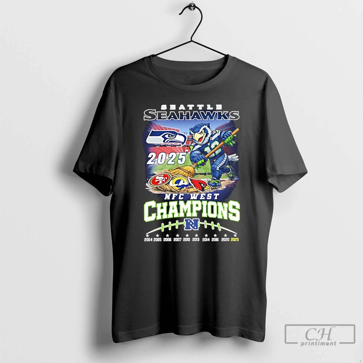 Seahawks Beat 49ers Rams Cardinals Win 2025 Nfc West 10 Time Champions Mascot T-Shirts, Hoodie, Sweatshirt - T-Shirt, Sweatshirt, Hoodie