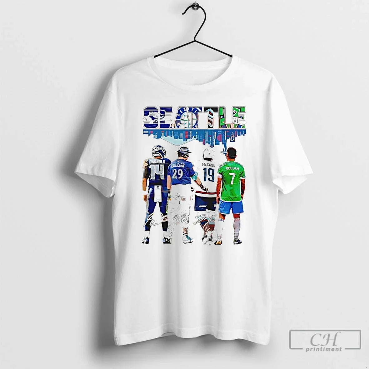 Seattle Legends Sports Mix Roldan City Skyline Signatures T-Shirts, Hoodie, Sweatshirt - T-Shirt, Sweatshirt, Hoodie