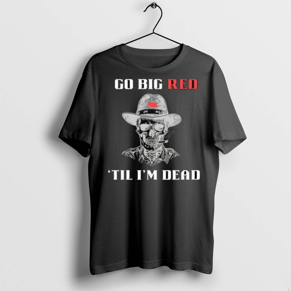 Skeleton Smoking Go Big Red Til Im Dead T-Shirts, Hoodie, Sweatshirt - T-Shirt, Sweatshirt, Hoodie