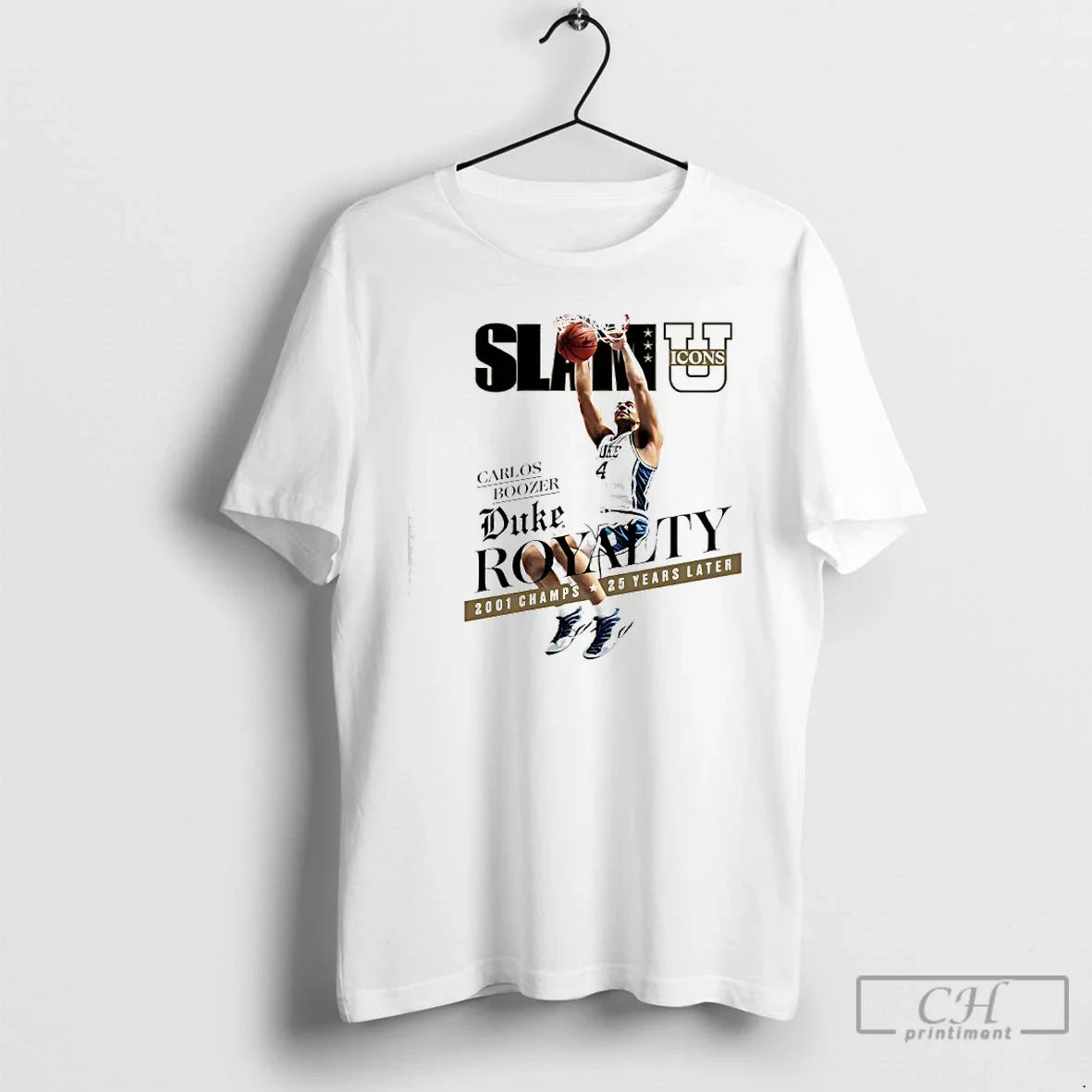 Slam U Icons Carlos Boozer Team Duke Royalty 2001 Champs 25 Years Later T-Shirts, Hoodie, Sweatshirt - T-Shirt, Sweatshirt, Hoodie