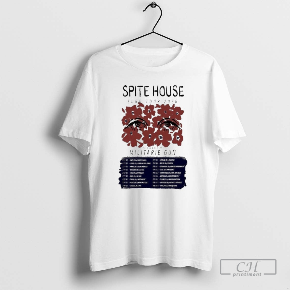 Spite House Militarie Gun Eu Tour 2026 Eyes Shirt T-Shirts, Hoodie, Sweatshirt - T-Shirt, Sweatshirt, Hoodie