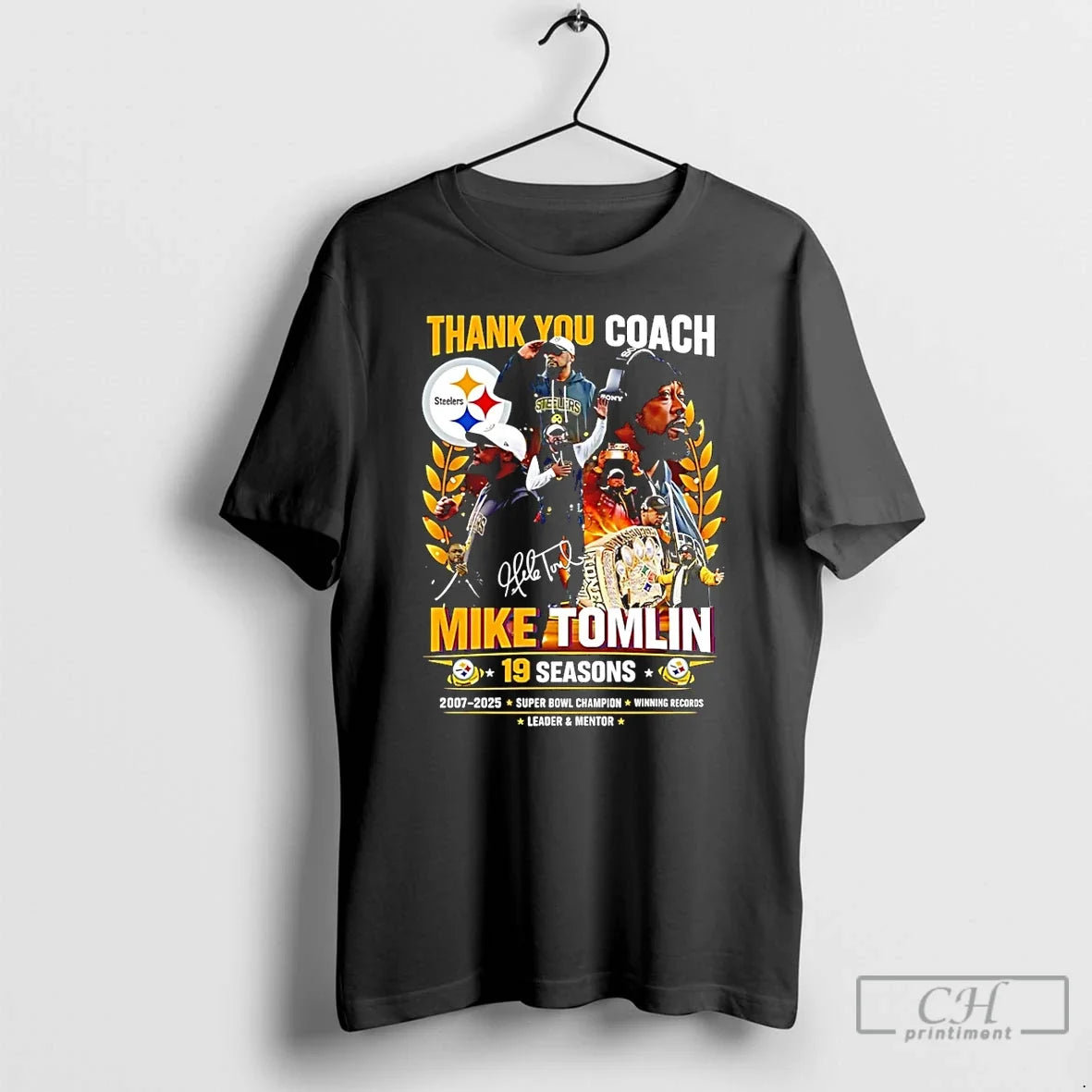Steelers Thank You Coach Mike Tomlin 19 Seasons 2007 2025 T-Shirts, Hoodie, Sweatshirt - T-Shirt, Sweatshirt, Hoodie