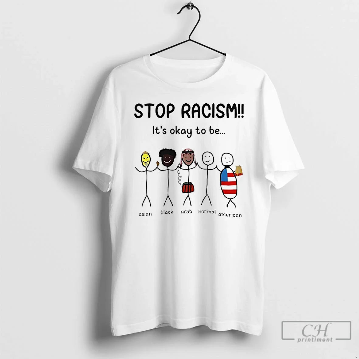 Stop Racism Okay Be Asian Black Arab Normal American Meme T-Shirts, Hoodie, Sweatshirt - T-Shirt, Sweatshirt, Hoodie