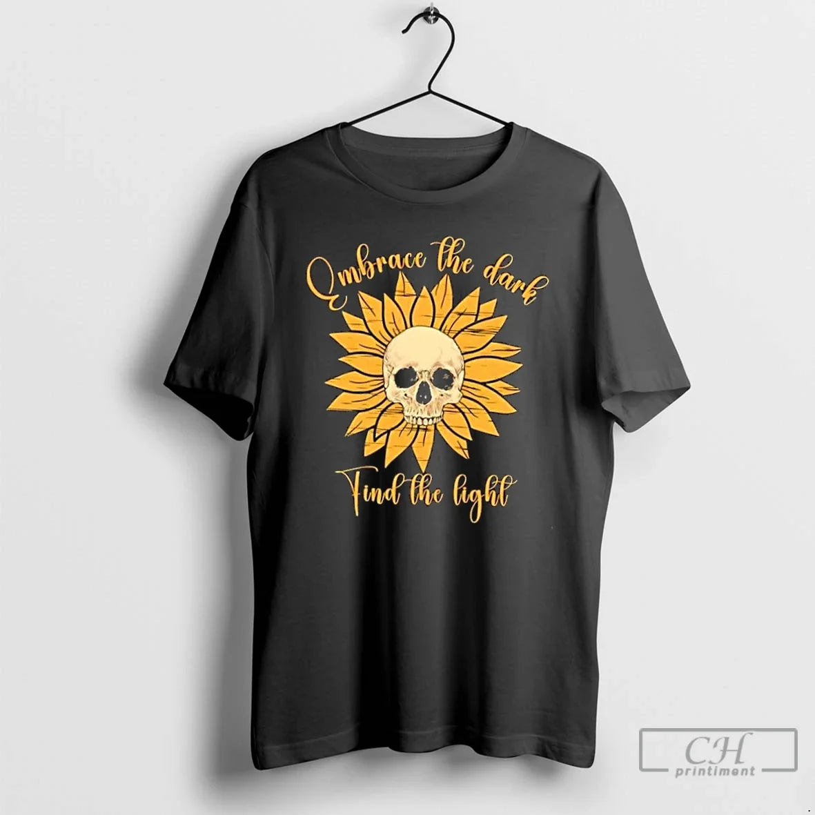 Sunflower Skull Halloween Embrace Dark Find Light T-Shirts, Hoodie, Sweatshirt - T-Shirt, Sweatshirt, Hoodie