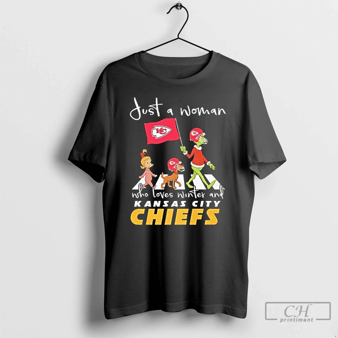 Grinch Just Woman Who Loves Winter Kansas City Chiefs Road T-Shirts, Hoodie, Sweatshirt - T-Shirt, Sweatshirt, Hoodie
