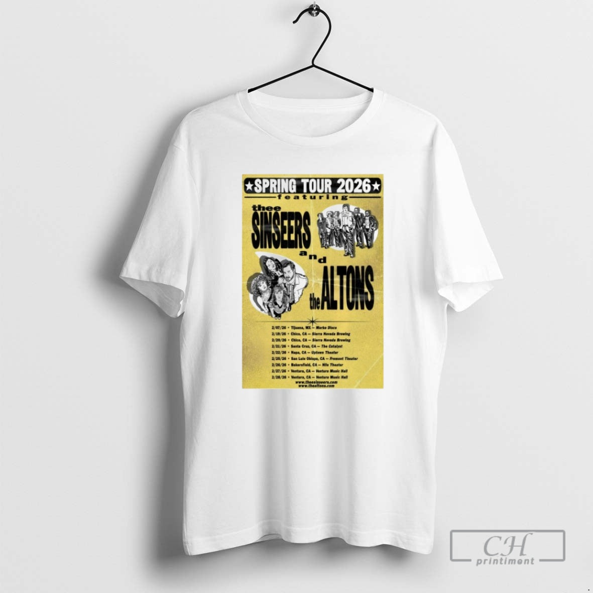 Thee Sinseers Altons Spring 2026 Tour Dates Shirt T-Shirts, Hoodie, Sweatshirt - T-Shirt, Sweatshirt, Hoodie
