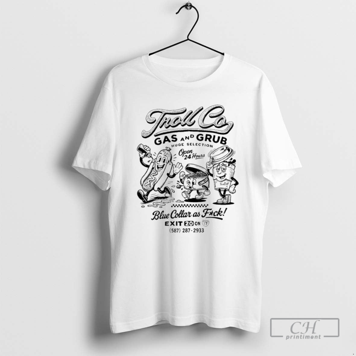 Troll Co Gas Grub Blue Collar As Fuck Hotdog Shirt T-Shirts, Hoodie, Sweatshirt - T-Shirt, Sweatshirt, Hoodie