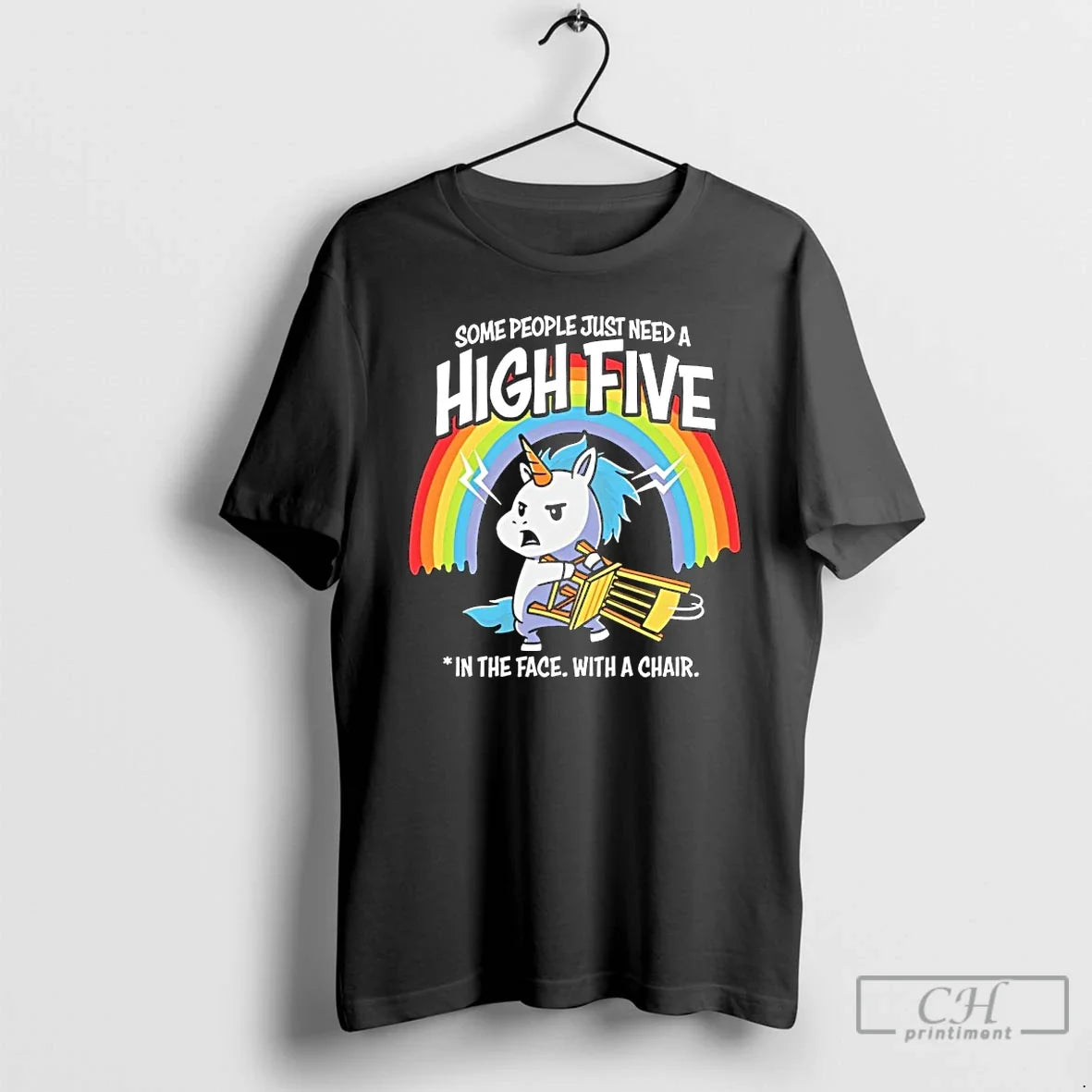 Unicorn Some People Just Need High Five Face Chair T-Shirts, Hoodie, Sweatshirt - T-Shirt, Sweatshirt, Hoodie