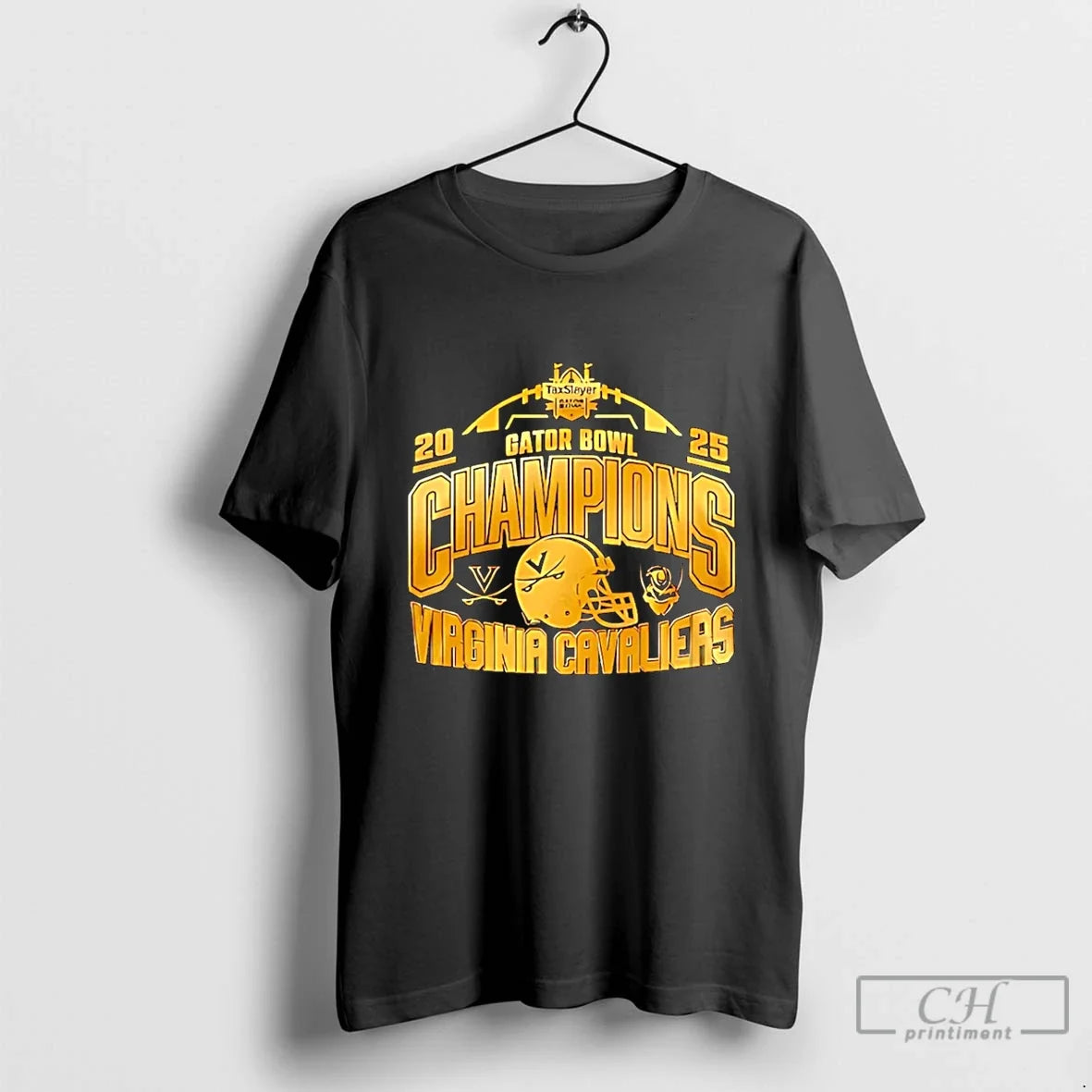 Virginia Cavaliers 2025 Taxslayer Gator Bowl Champions Helmet Gold T-Shirts, Hoodie, Sweatshirt - T-Shirt, Sweatshirt, Hoodie