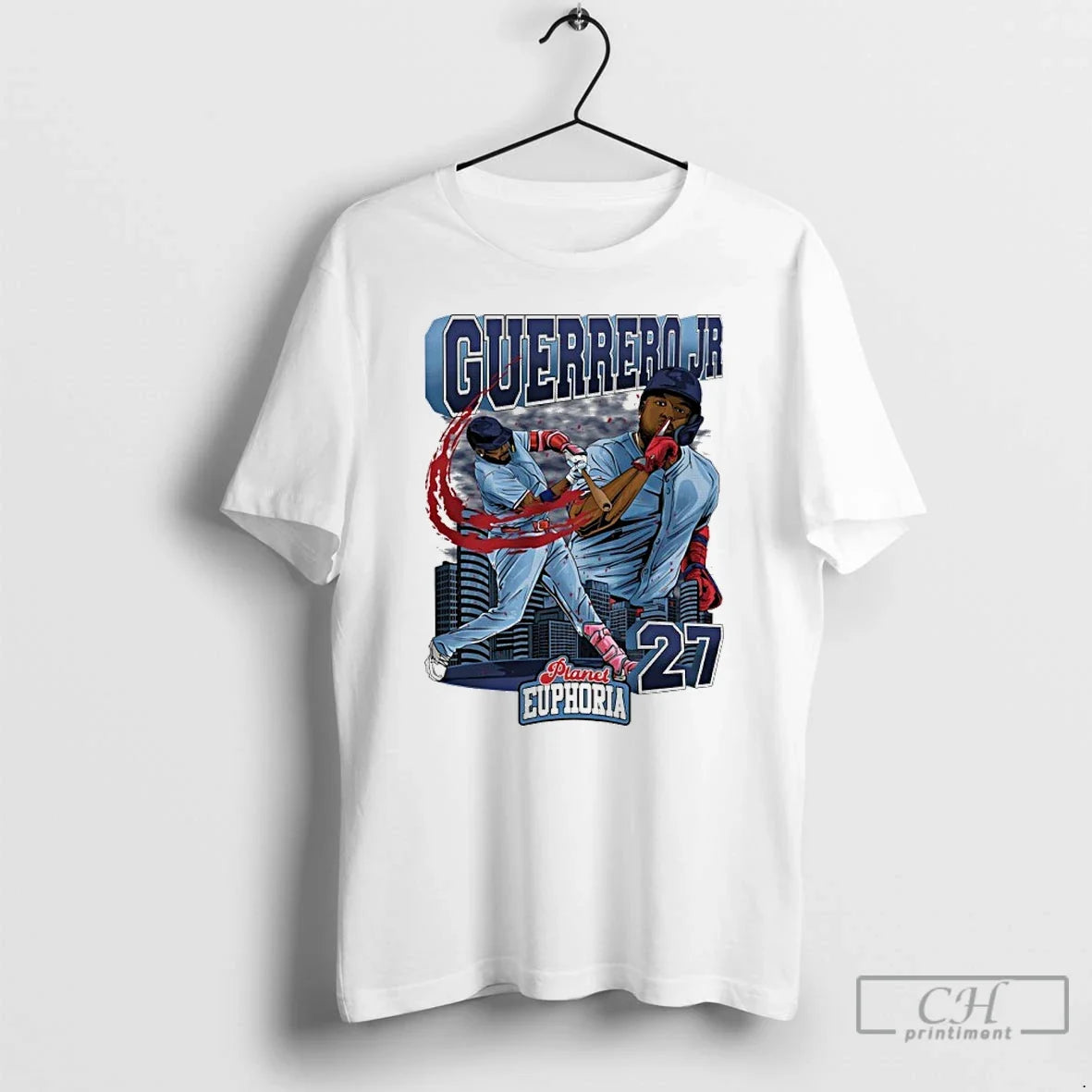 Vladimir Guerrero Jr 27 Toronto Blue Jays Player Swing Skyline T-Shirts, Hoodie, Sweatshirt - T-Shirt, Sweatshirt, Hoodie