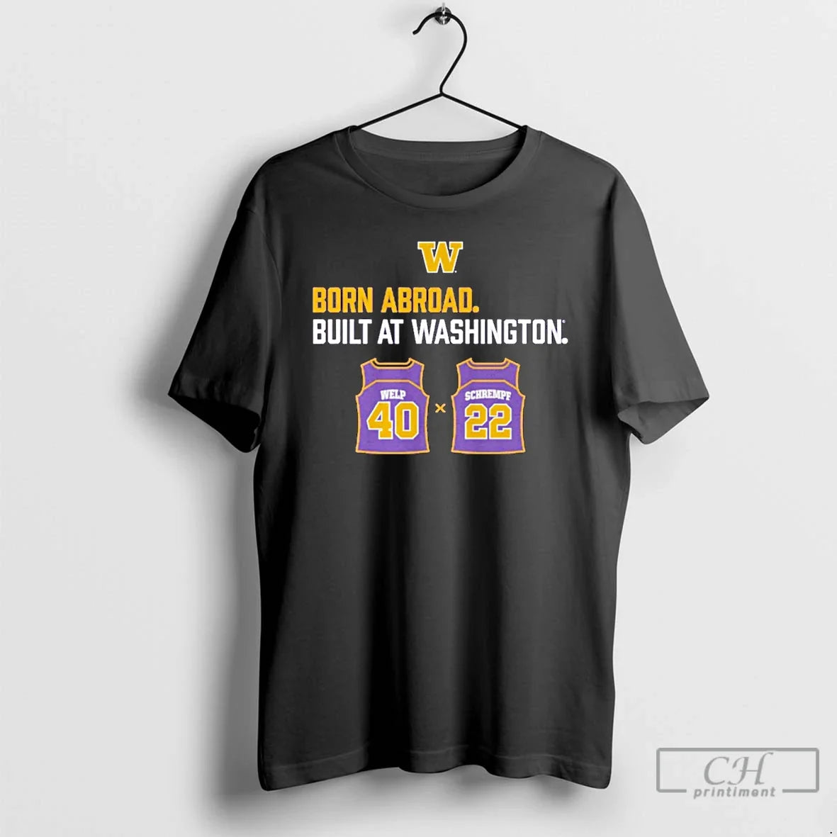 Washington Huskies Born Abroad Built Washington Schrempf Welp Duo T-Shirts, Hoodie, Sweatshirt - T-Shirt, Sweatshirt, Hoodie