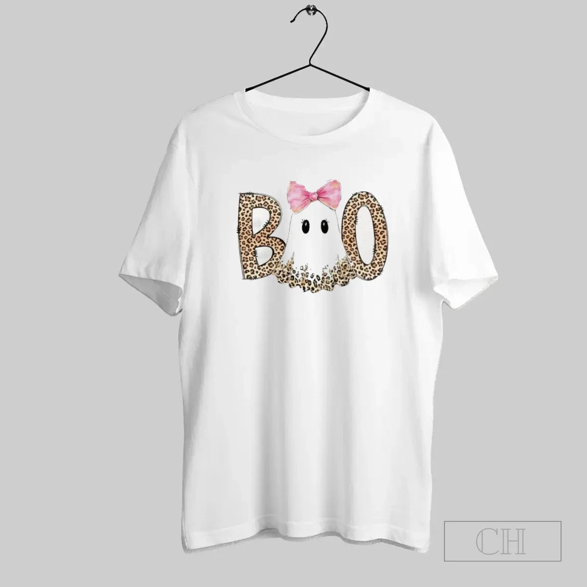 Preppy Ghost Boo Leopard Spooky Coquette Happy Halloween T-Shirts, Hoodie, Sweatshirt - T-Shirt, Sweatshirt, Hoodie