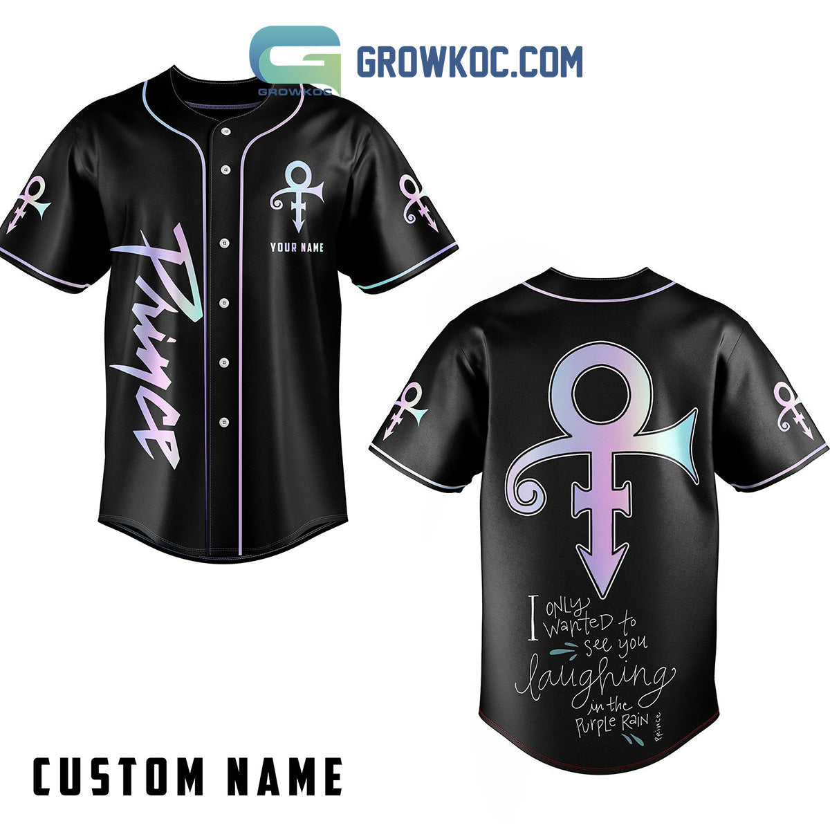 Prince See You Laughing In The Purple Rain Personalized Baseball Jersey Unisex T-shirt, Sweatshirt, Hoodie, Long Sleeve Tee - T-Shirt, Sweatshirt, Hoodie