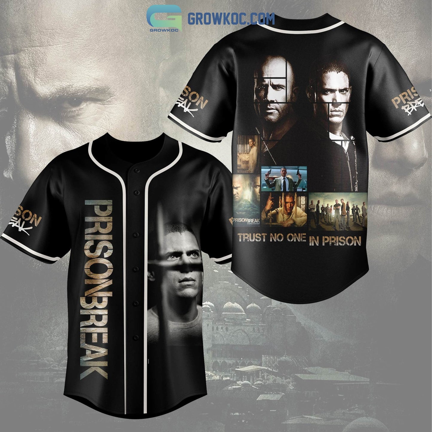 Prison Break Trust No One In Prison Baseball Jersey Unisex T-shirt, Sweatshirt, Hoodie, Long Sleeve Tee - T-Shirt, Sweatshirt, Hoodie