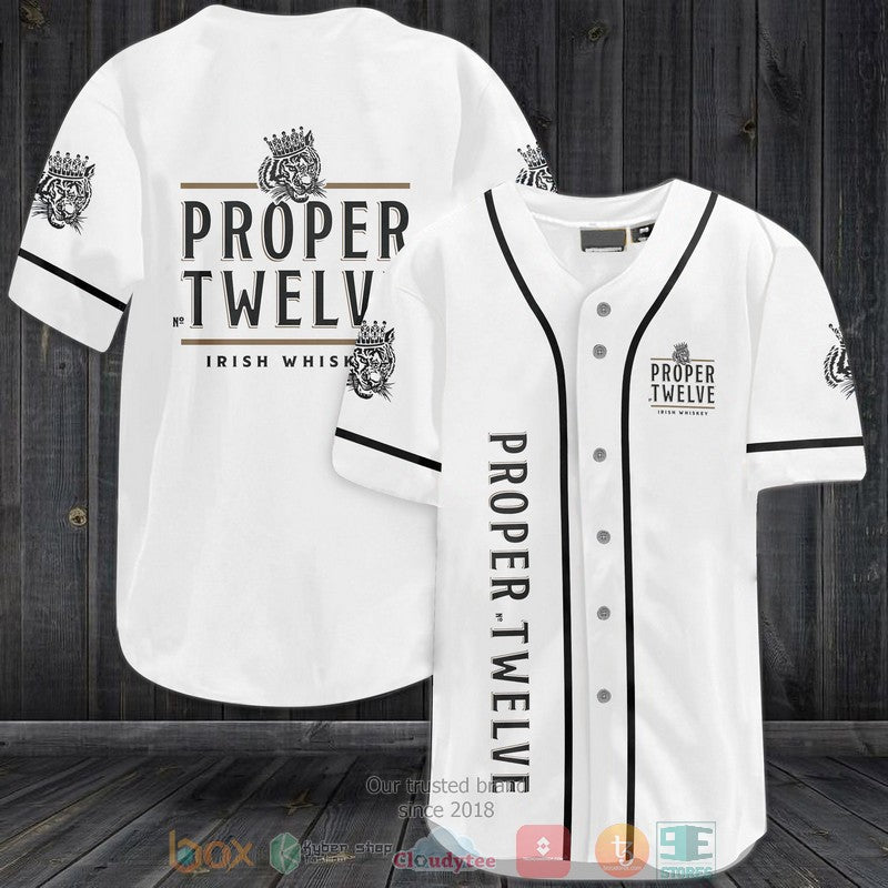 Proper Twelve Irish Whiskey white Baseball shirt Unisex T-shirt, Sweatshirt, Hoodie, Long Sleeve Tee - T-Shirt, Sweatshirt, Hoodie