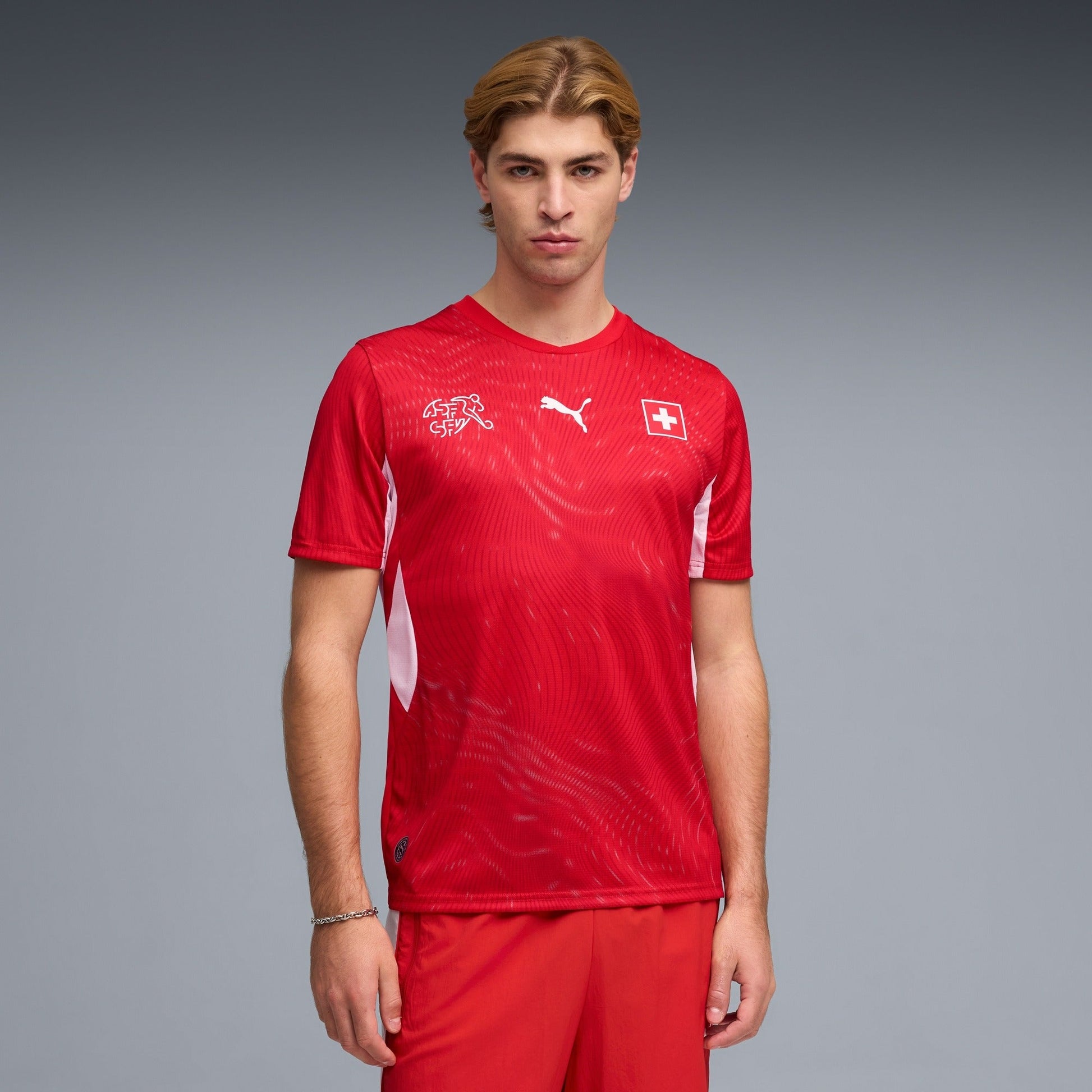 Puma Switzerland National Team 2026 Home Supporter Edition Jersey Red/White sports jersey product view 2
