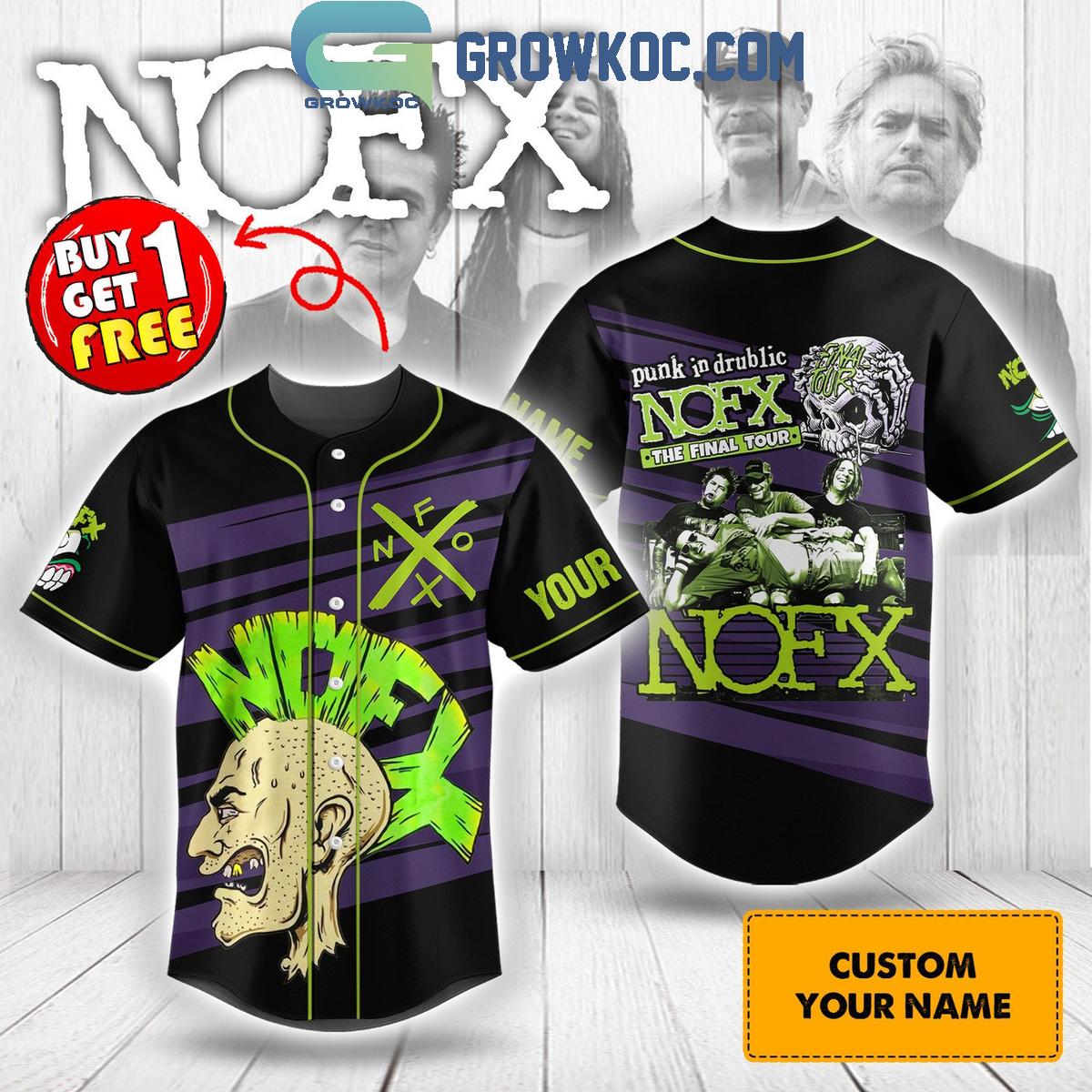 Punk In Drublic The Final Tour 2024 Of NOFX Band Personalized Baseball Jersey Unisex T-shirt, Sweatshirt, Hoodie, Long Sleeve Tee - T-Shirt, Sweatshirt, Hoodie
