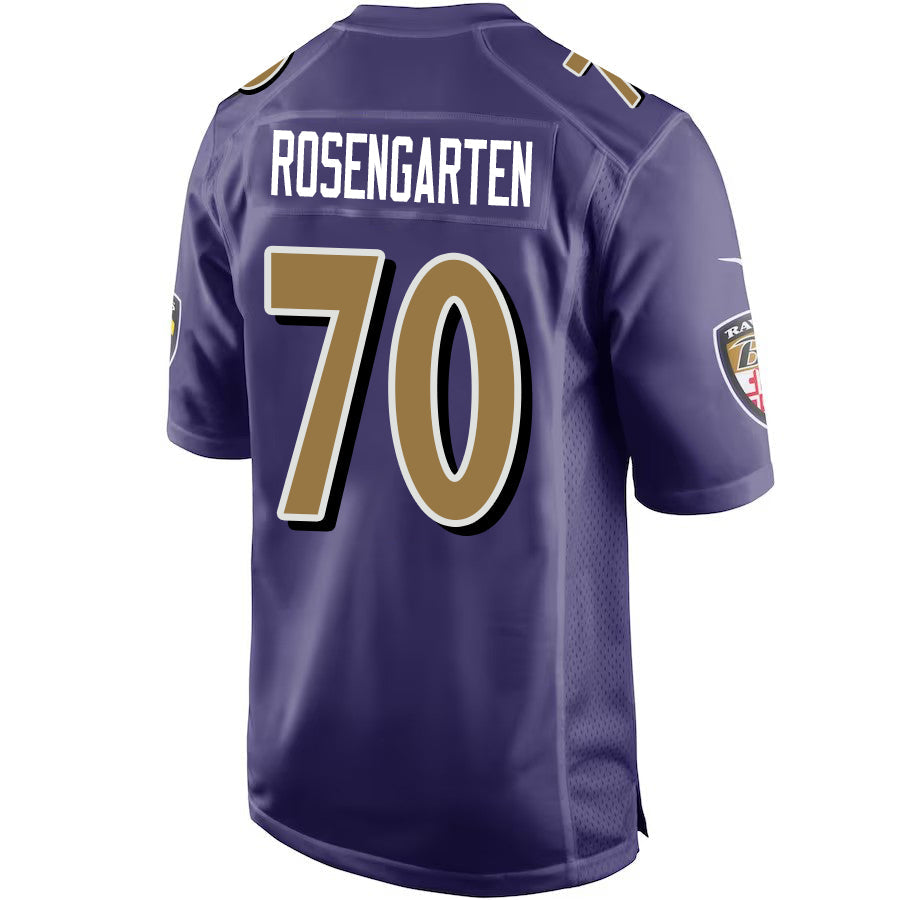 B.Ravens #70 Roger Rosengarten Purple Game Jersey Stitched American Football Jerseys football jersey product view 1