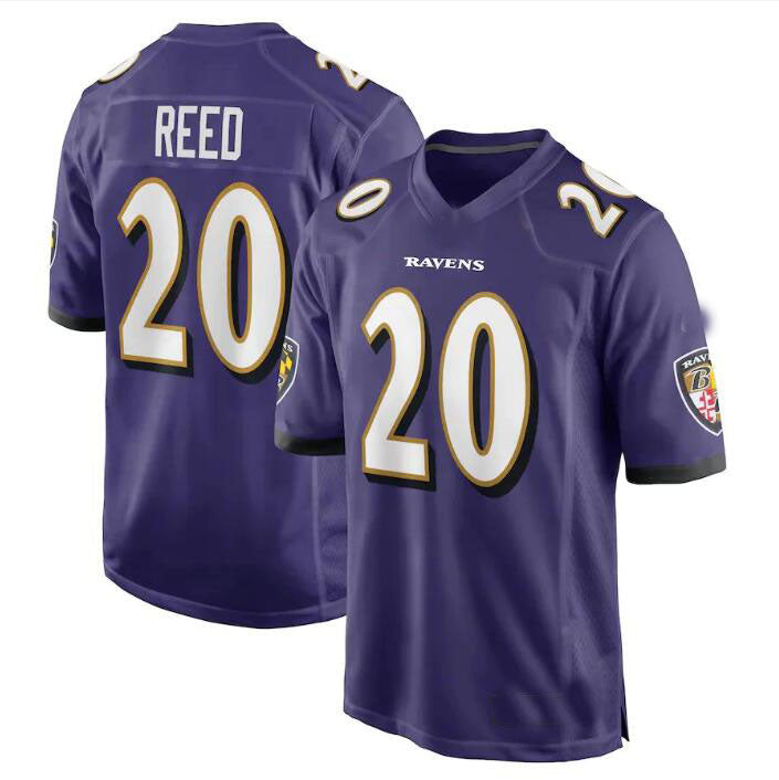 B.Ravens #20 Ed Reed Purple Retired Player Game Jersey Stitched American Football Jerseys football jersey product view 1