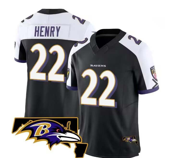 B.Ravens #22 Derrick Henry Black Maryland Patch Vapor Limited Jersey ?All Stitched American Football Jerseys football jersey product view 1