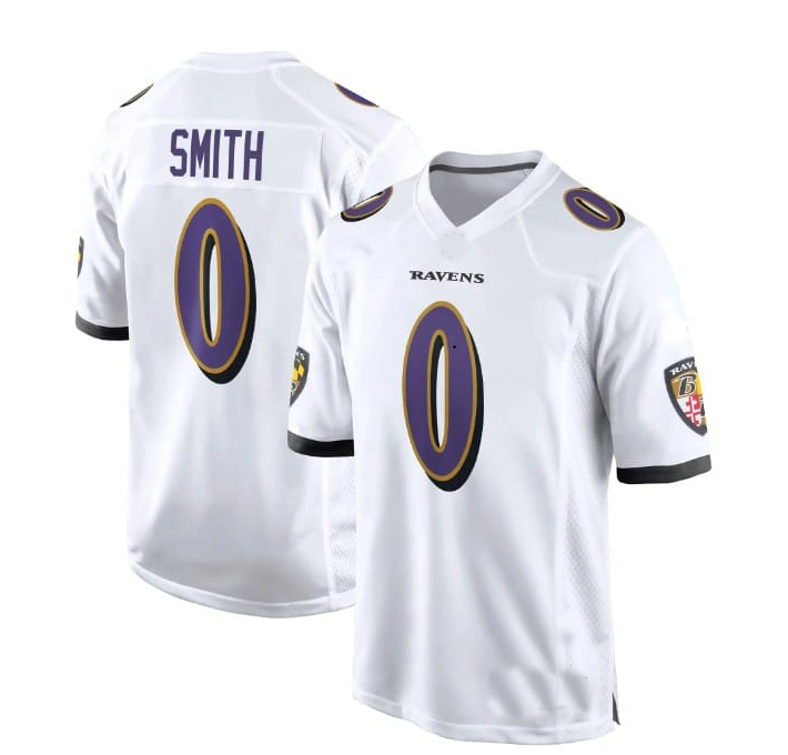 B.Ravens #0 Roquan Smith white Alternate Game Player Jersey Stitched American Football Jerseys football jersey product view 1