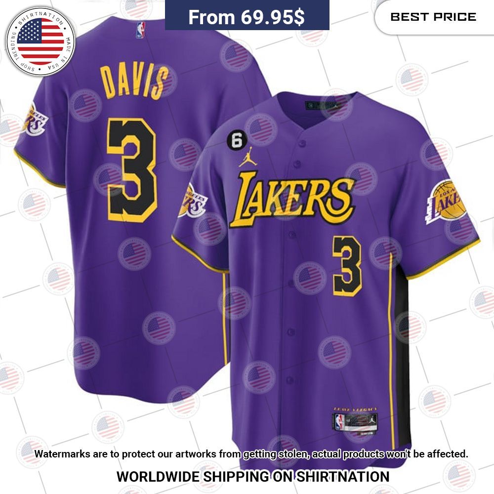 BEST Los Angeles Lakers Anthony Davis Baseball Jerseys Unisex T-shirt, Sweatshirt, Hoodie, Long Sleeve Tee - T-Shirt, Sweatshirt, Hoodie